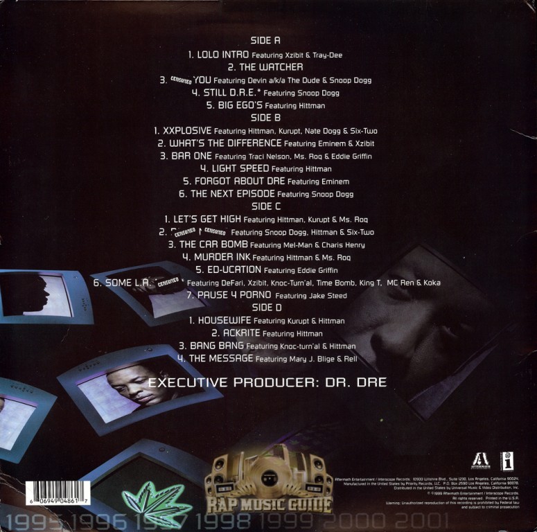 dr dre chronic 2001 tracklist