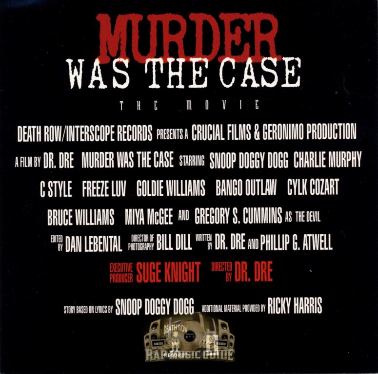 Murder Was The Case - The Soundtrack: 1st Press. CD | Rap Music Guide