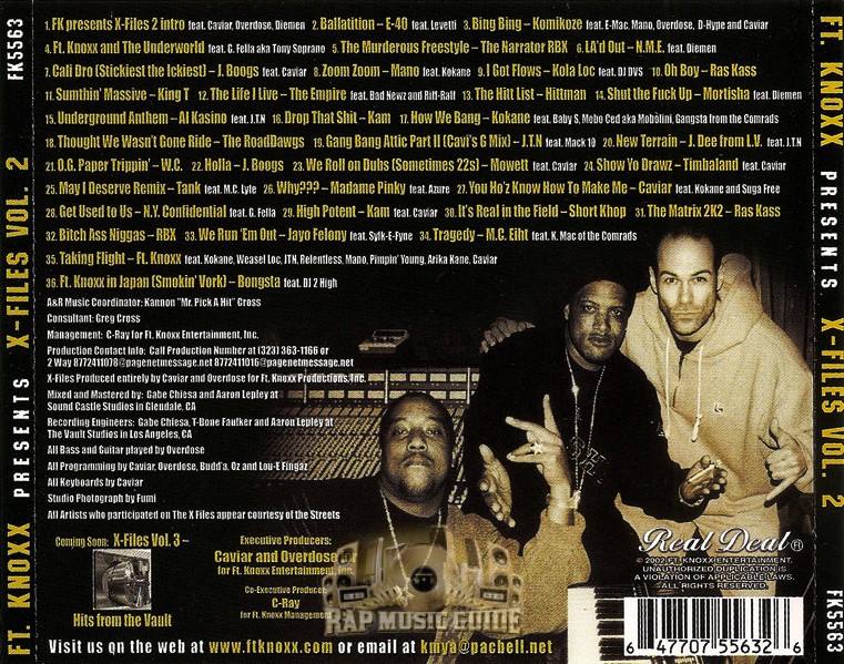 Ft. Knoxx Presents   X Files Vol. 2: CD   Rap Mu ...