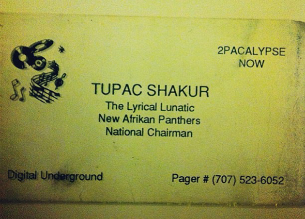 Tupac Shakur business card