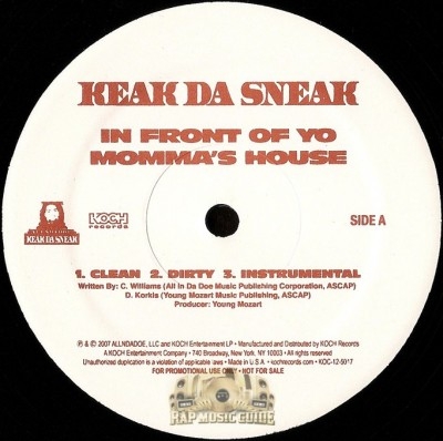 Keak Da Sneak - In Front Of Yo Momma's House