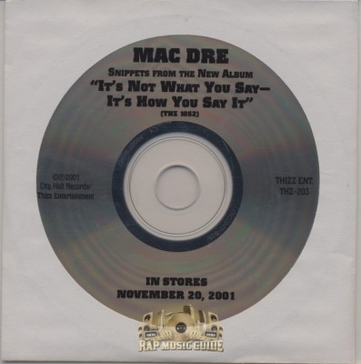 Mac Dre - It's Not What You Say... It's How You Say It (Album Snippets)