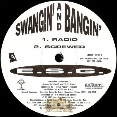 E.S.G. - Swangin' And Bangin'