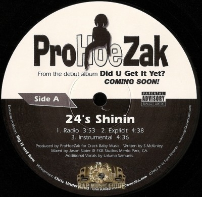 Prohoezak - 24's Shinin / Bang (Dance On My Lap)